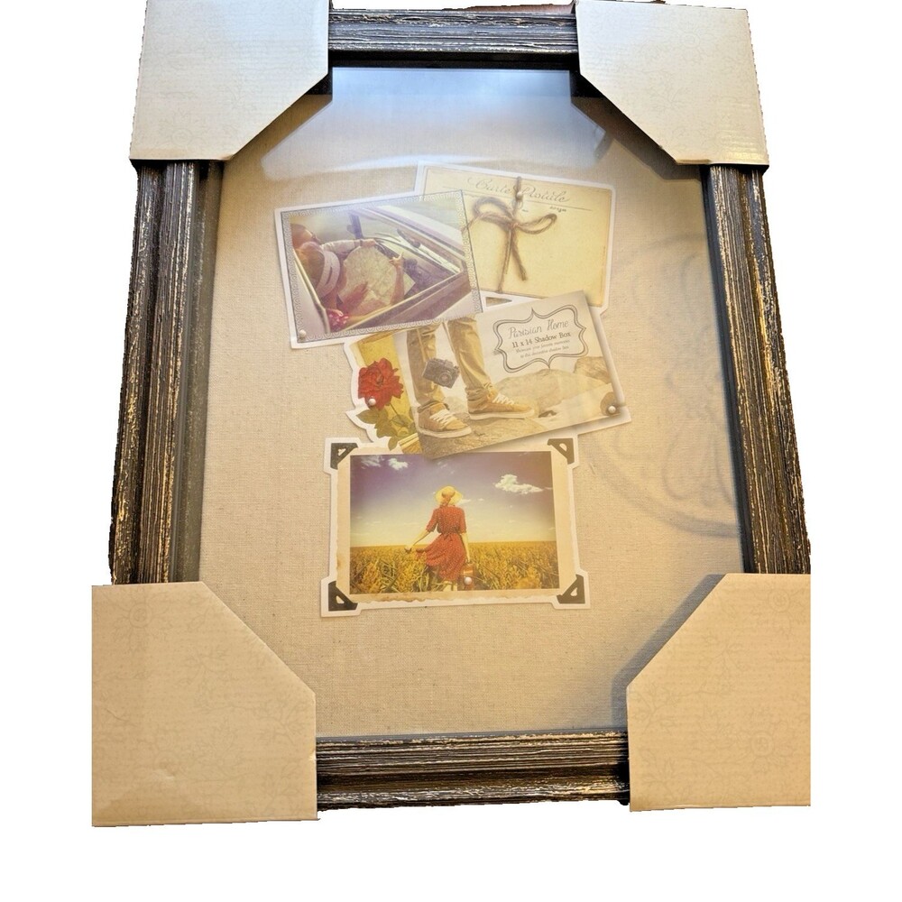 Parisian Homes 13x16 Shadow Box Frame Gray Faux Wood Deep Picture Frame New